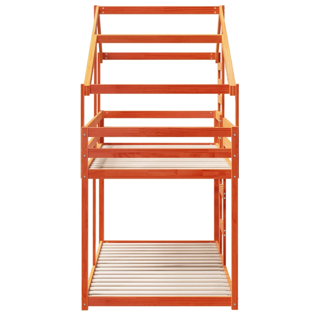 Bunk Bed without Mattress Wax Brown 80x200 cm Solid Wood Pine