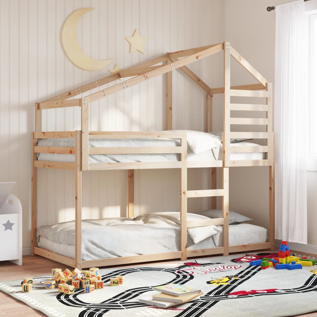 Bunk Bed without Mattress 90x190 cm Single Solid Wood Pine