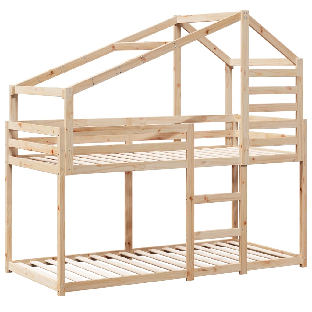 Bunk Bed without Mattress 75x190 cm Small Single Solid Wood Pine