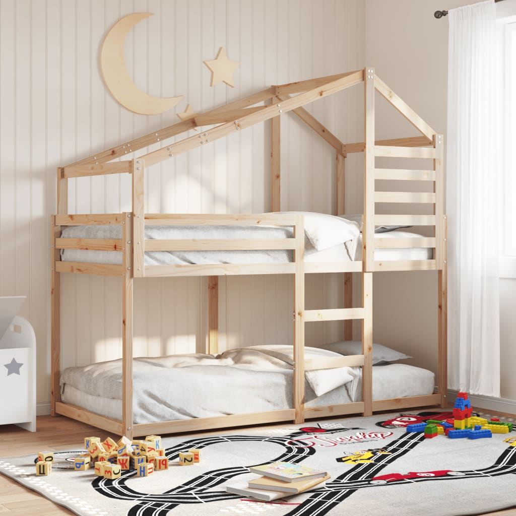 Bunk Bed without Mattress 75x190 cm Small Single Solid Wood Pine