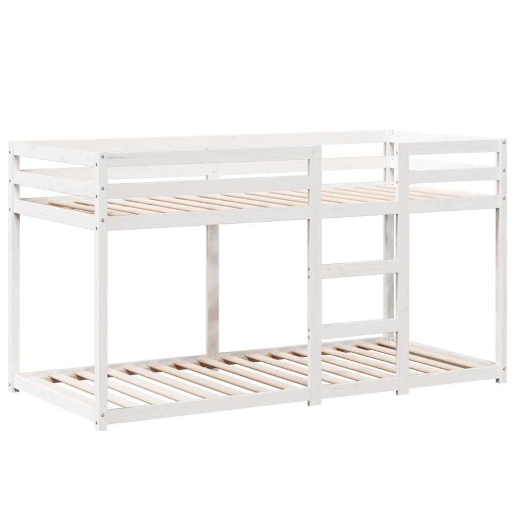 Bunk Bed without Mattress White 75x190 cm Small Single Solid Wood Pine