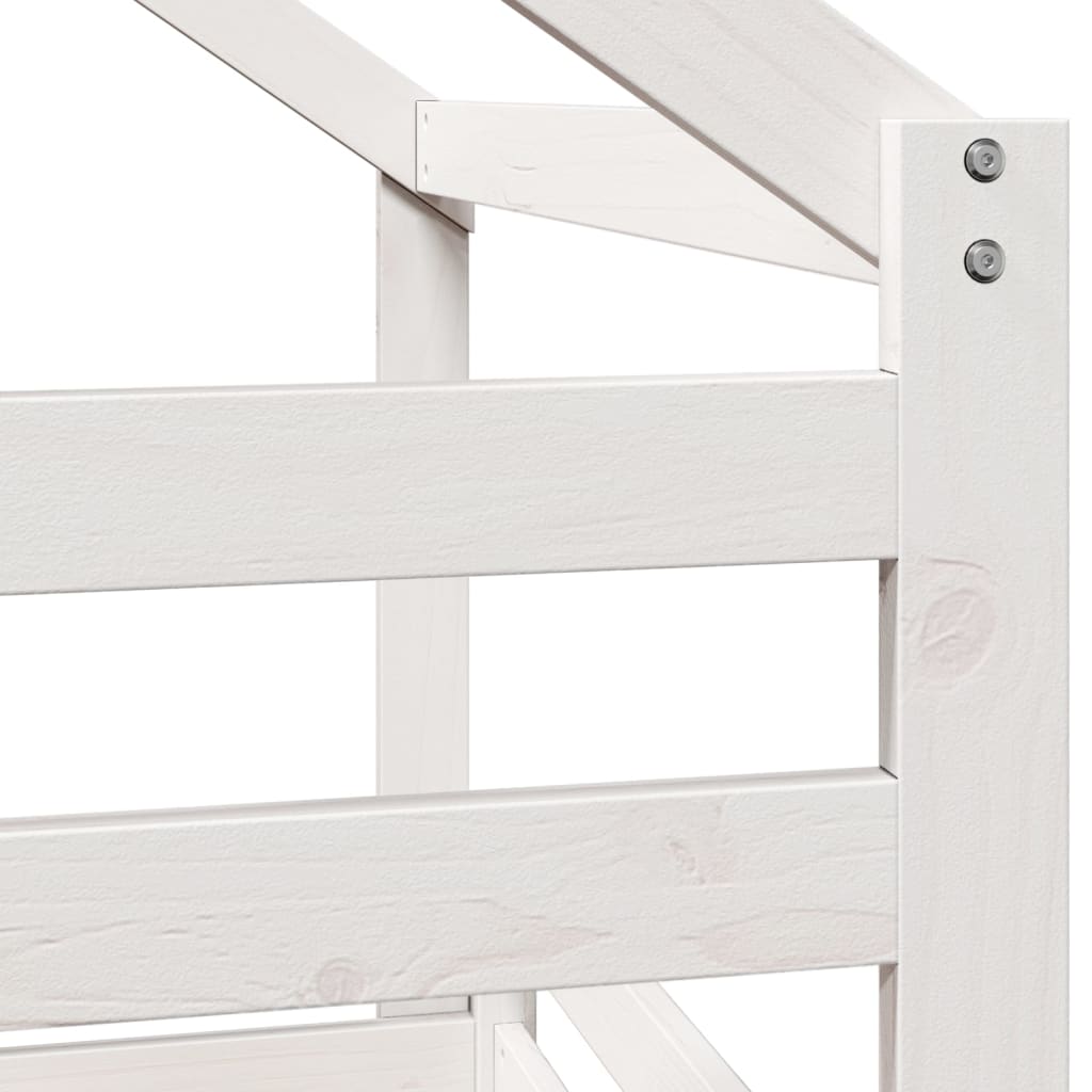Bunk Bed without Mattress White 75x190 cm Small Single Solid Wood Pine