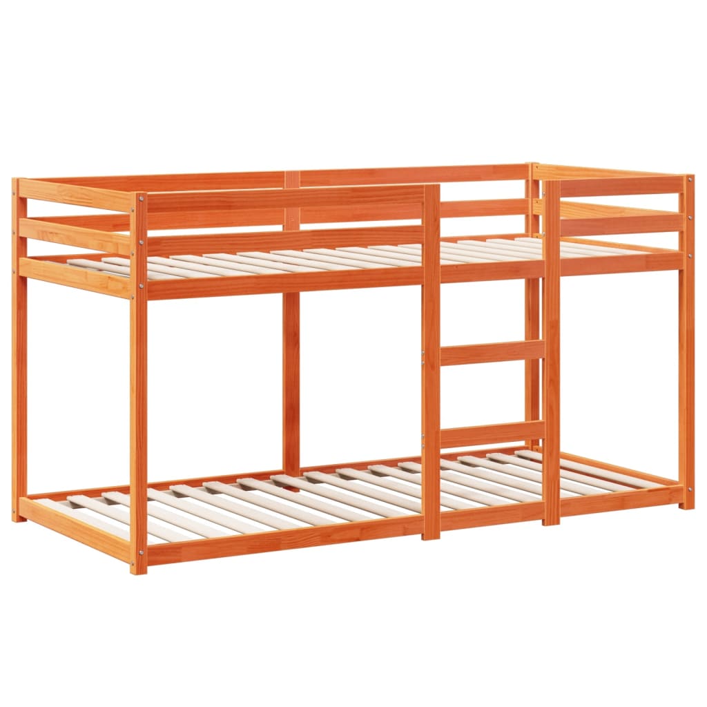 Bunk Bed without Mattress Wax Brown 75x190 cm Small Single Solid Wood Pine