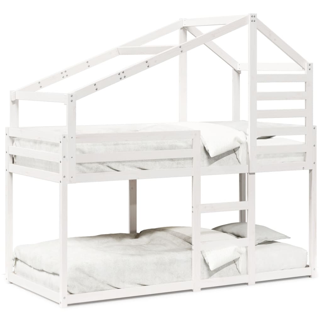 Bunk Bed without Mattress White 90x200 cm Solid Wood Pine