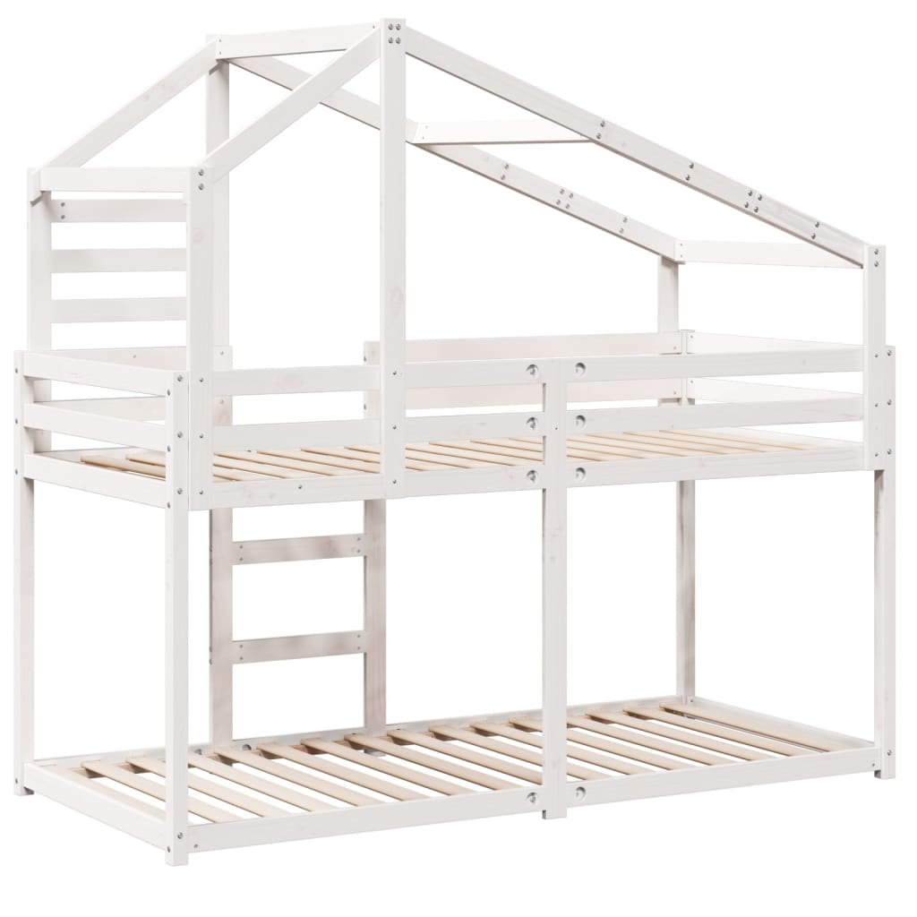 Bunk Bed without Mattress White 90x200 cm Solid Wood Pine