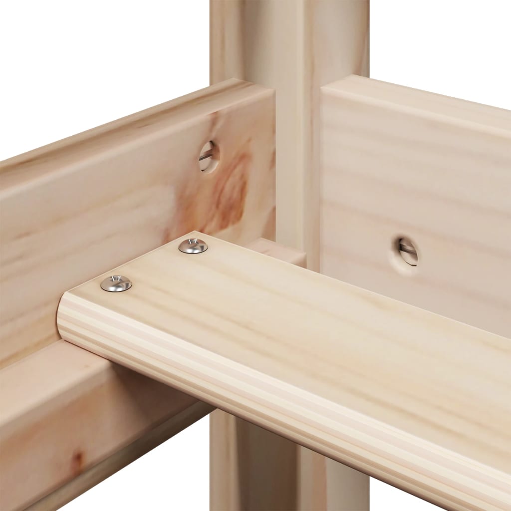 High Sleeper Bed without Mattress 90x200 cm Solid Wood Pine