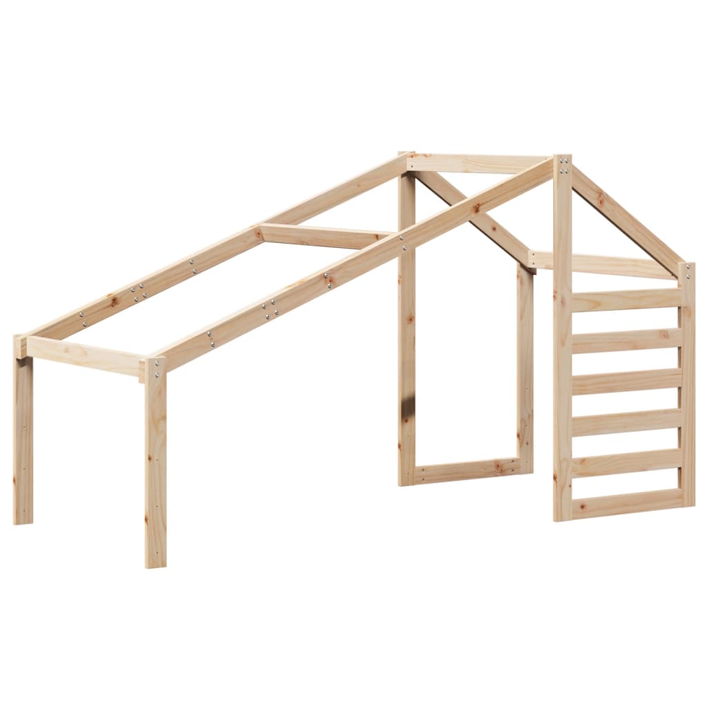 Loft Bed with Ladder and Roof without Mattress 80x200 cm