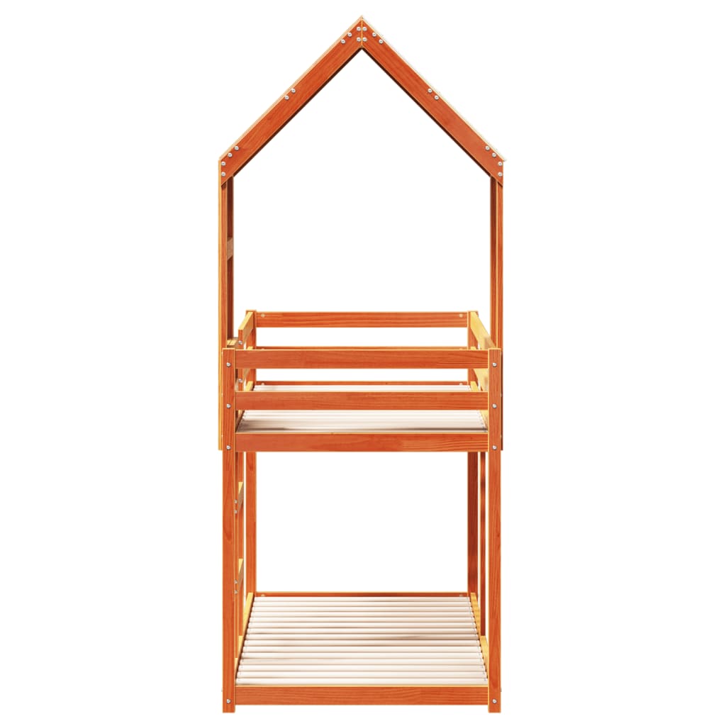 Bunk Bed without Mattress Wax Brown 80x200 cm Solid Wood Pine