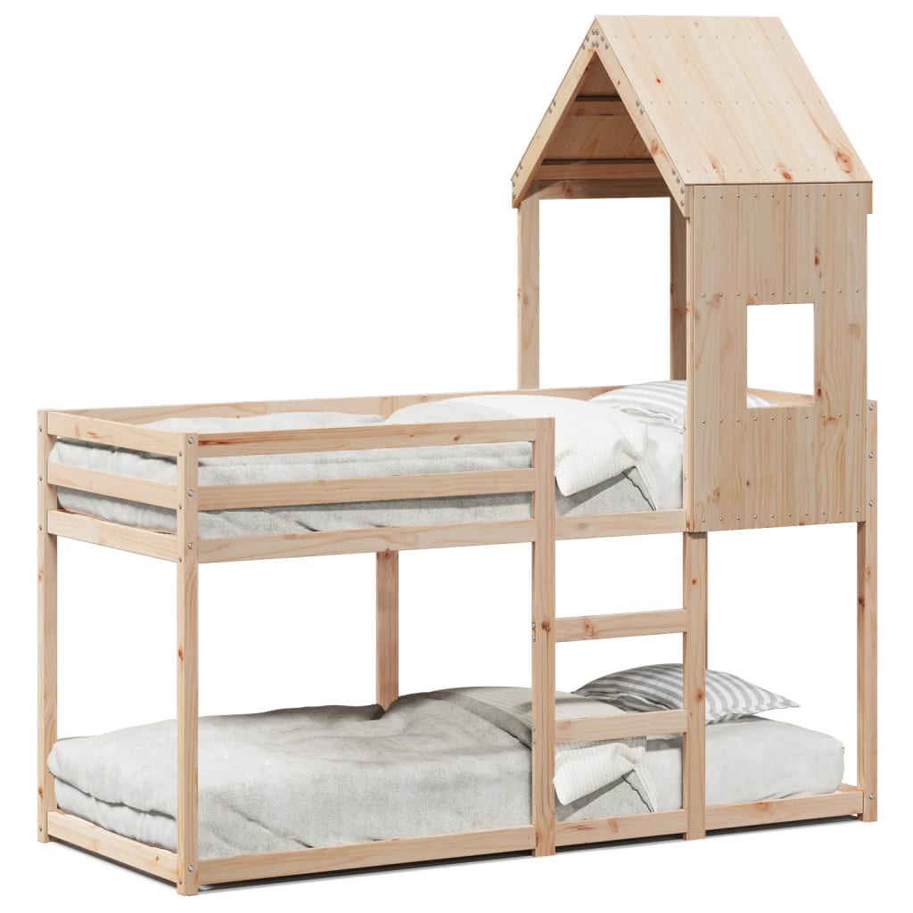 Bunk Bed without Mattress 90x200 cm Solid Wood Pine