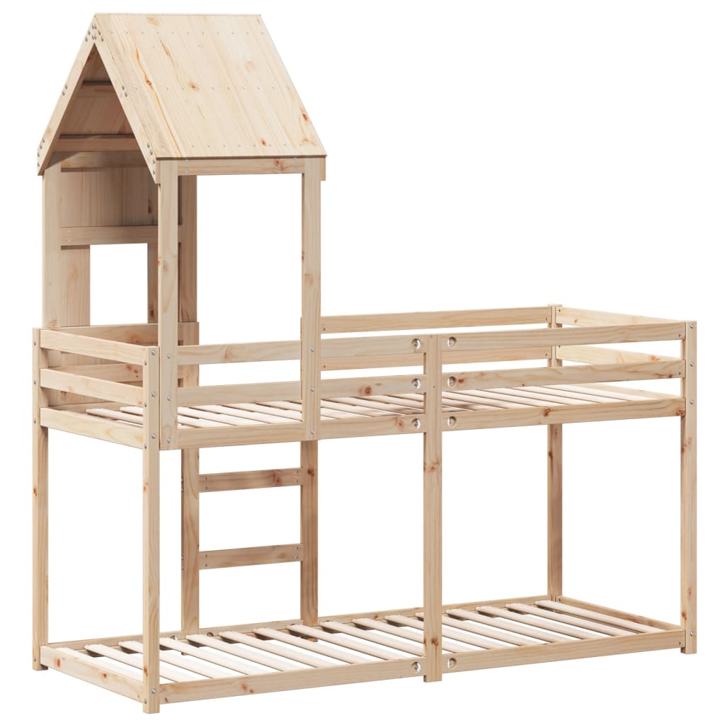 Bunk Bed without Mattress 90x200 cm Solid Wood Pine
