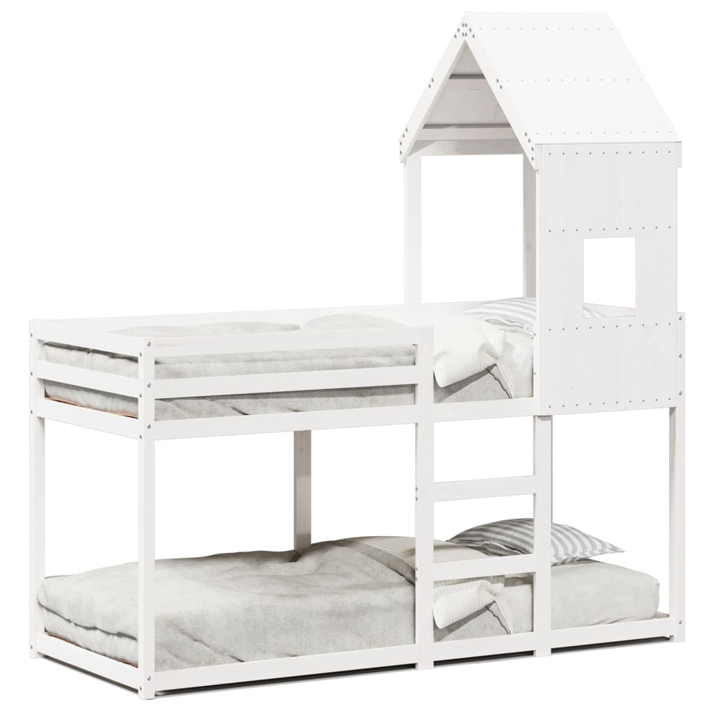 Bunk Bed without Mattress White 90x200 cm Solid Wood Pine