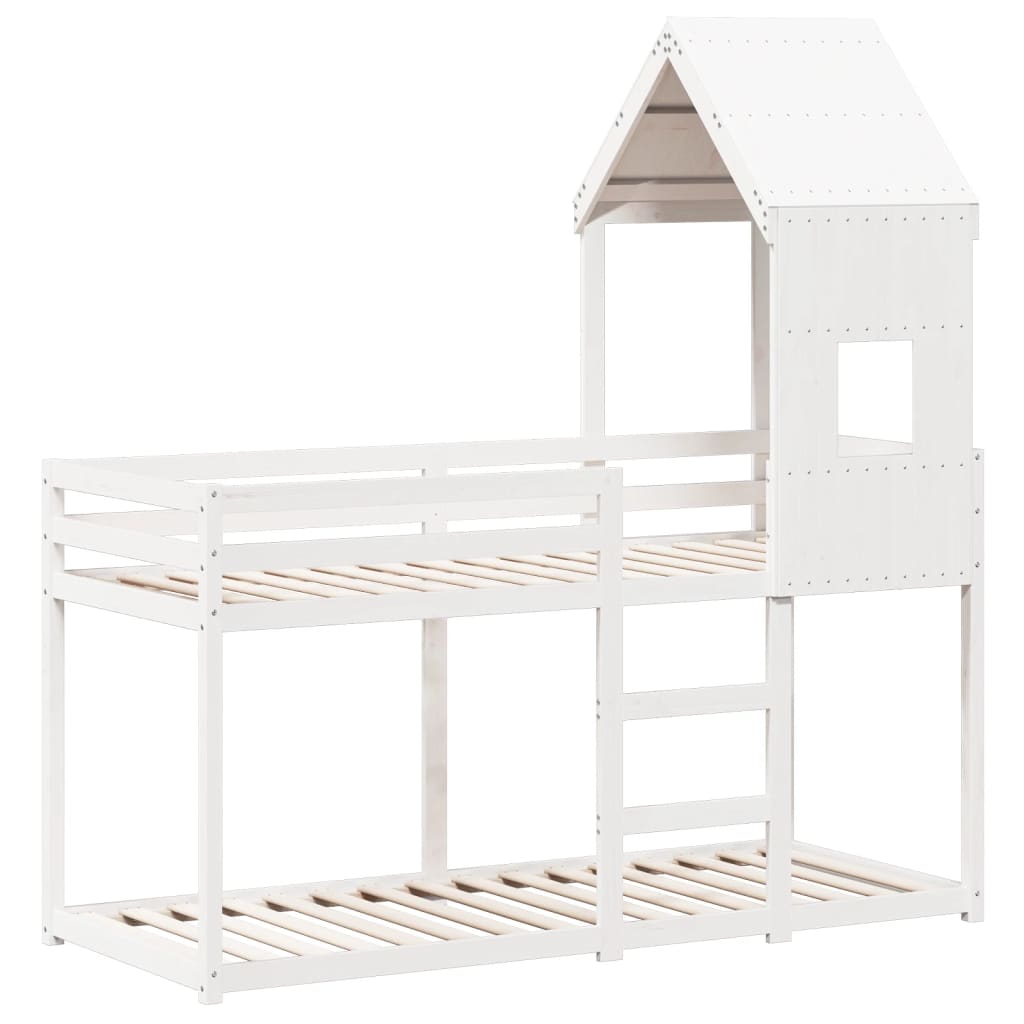 Bunk Bed without Mattress White 90x200 cm Solid Wood Pine