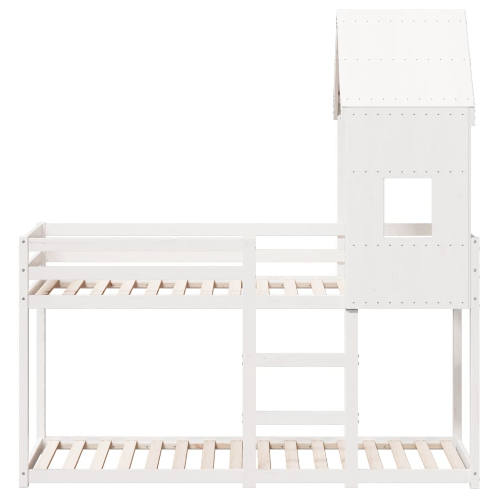 Bunk Bed without Mattress White 90x200 cm Solid Wood Pine