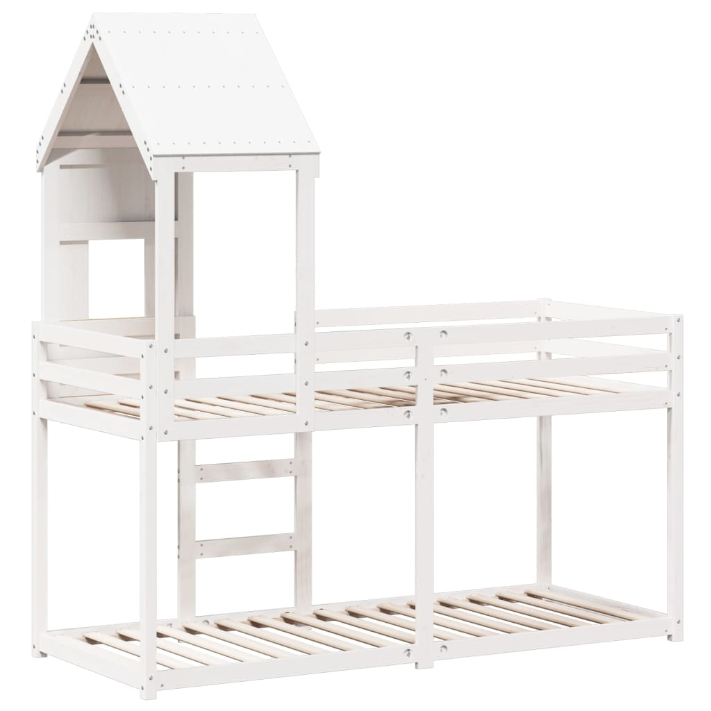 Bunk Bed without Mattress White 90x200 cm Solid Wood Pine