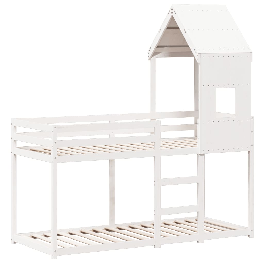 Bunk Bed without Mattress White 90x200 cm Solid Wood Pine