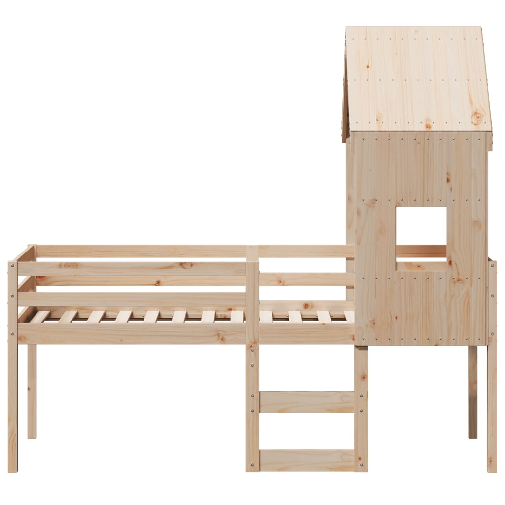 High Sleeper Bed without Mattress 80x200 cm Solid Wood Pine