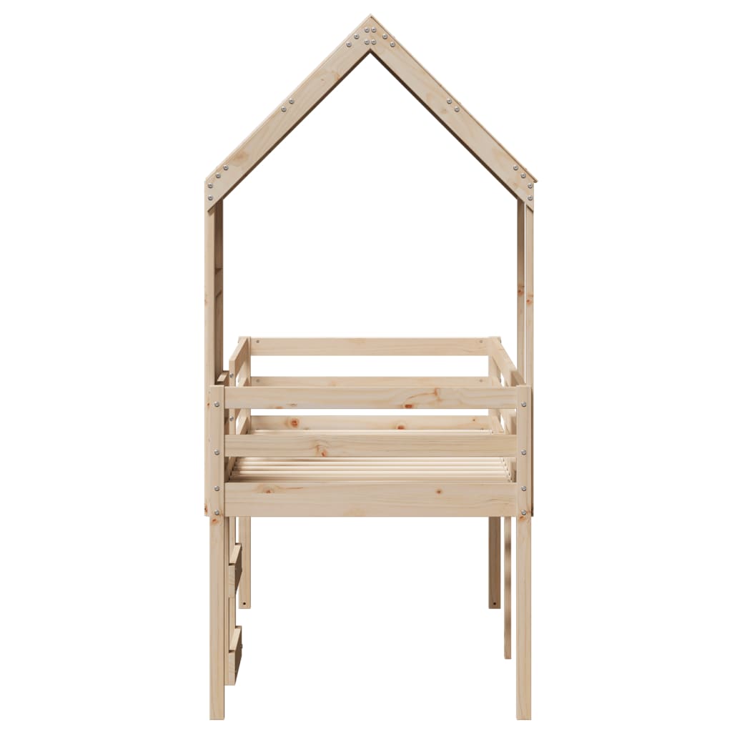 High Sleeper Bed without Mattress 80x200 cm Solid Wood Pine