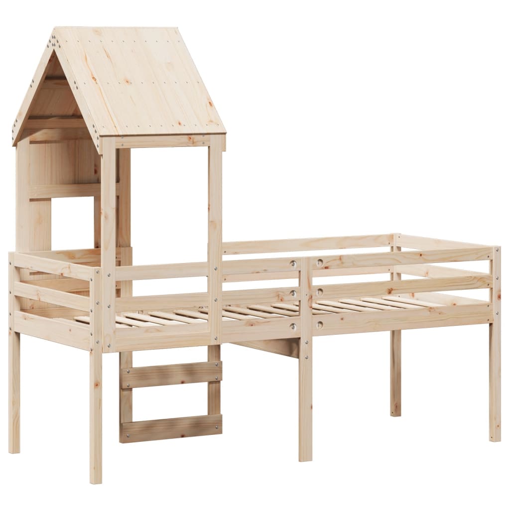 High Sleeper Bed without Mattress 80x200 cm Solid Wood Pine