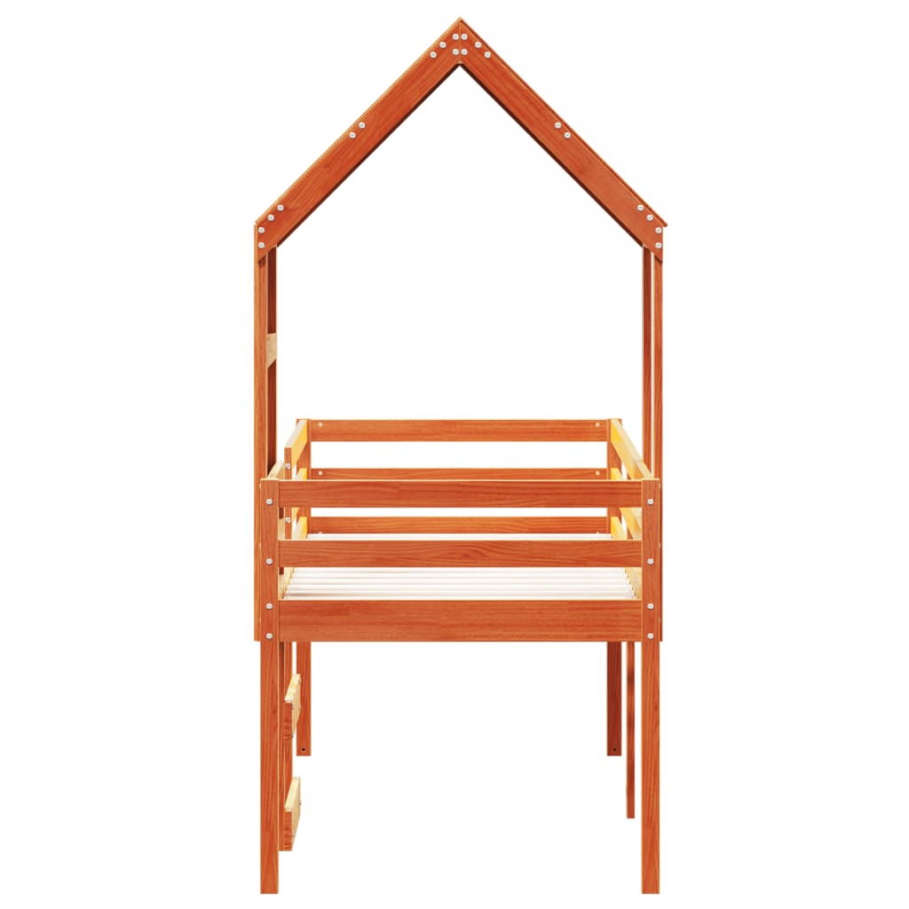 High Sleeper Bed without Mattress Wax Brown 80x200 cm Solid Wood Pine
