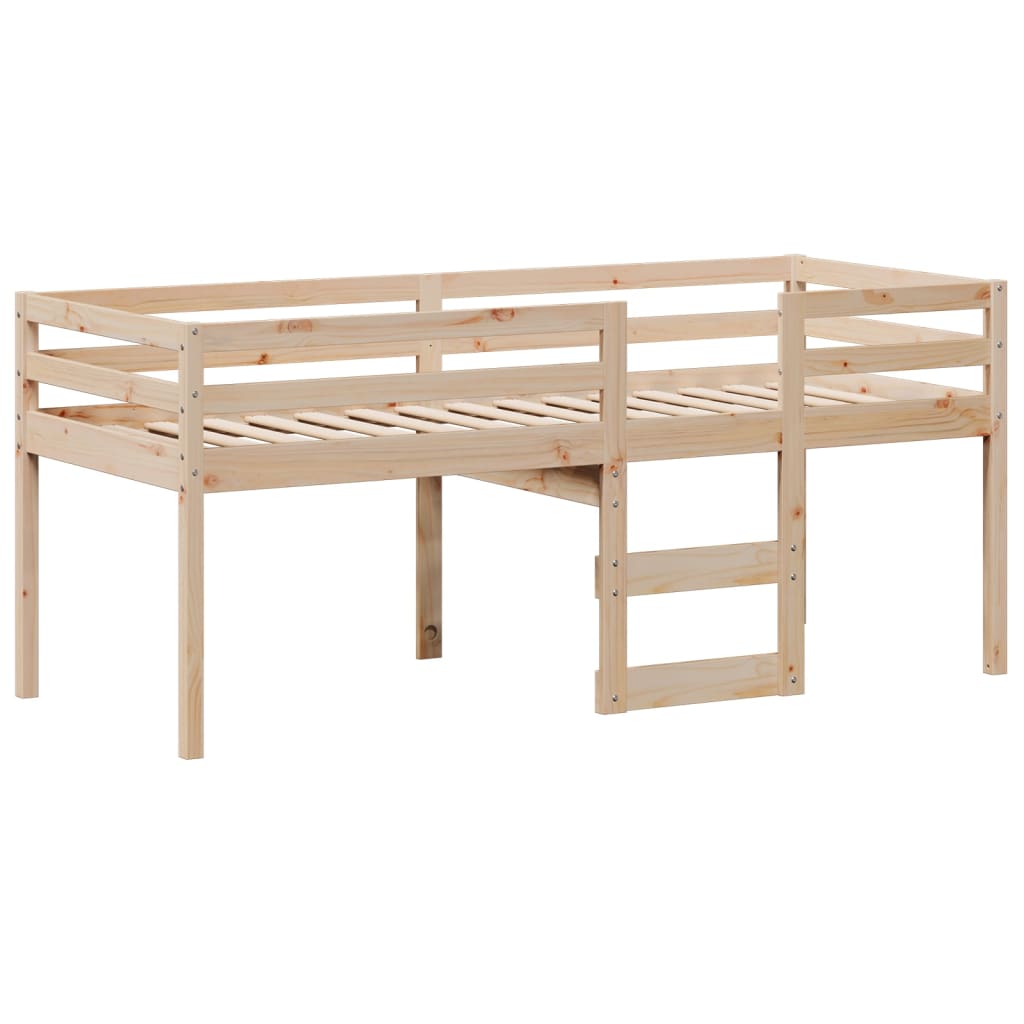 High Sleeper Bed without Mattress 75x190 cm Small Single Solid Wood Pine