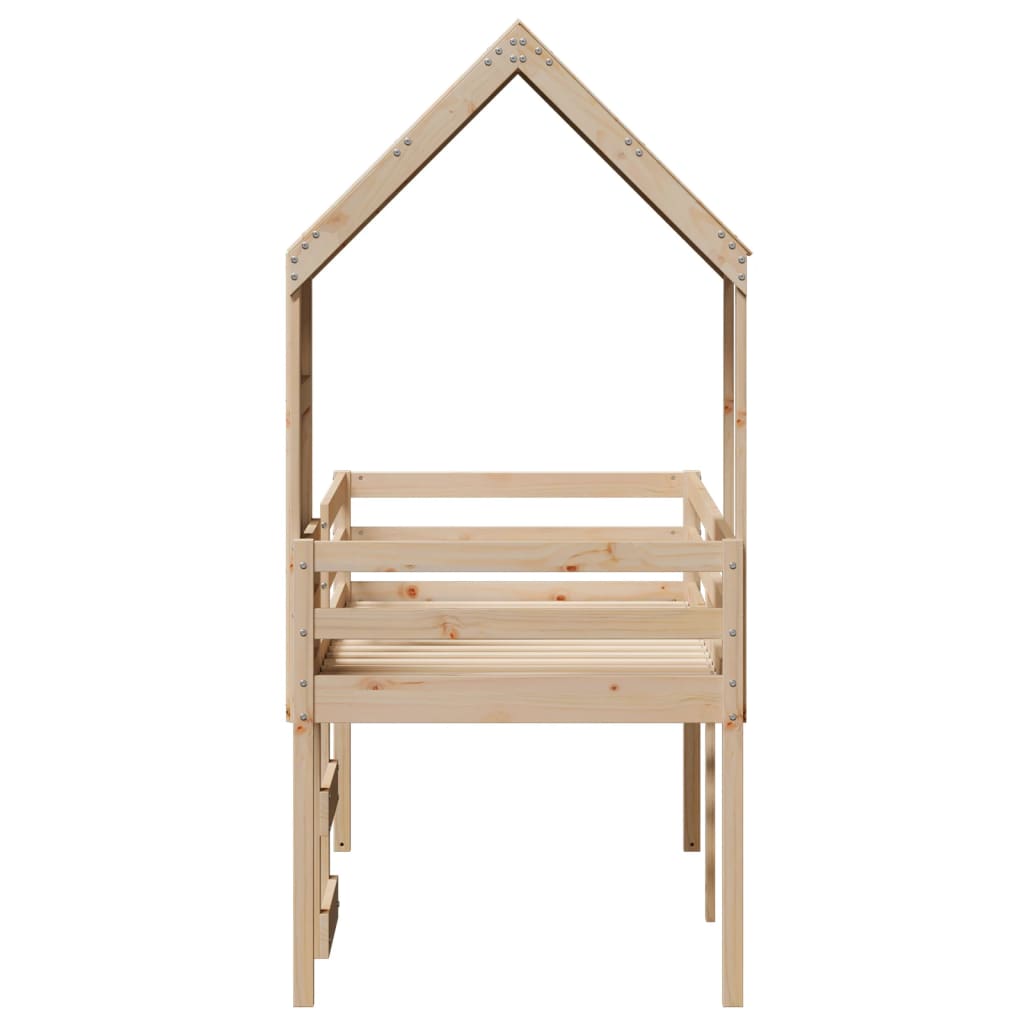 High Sleeper Bed without Mattress 75x190 cm Small Single Solid Wood Pine