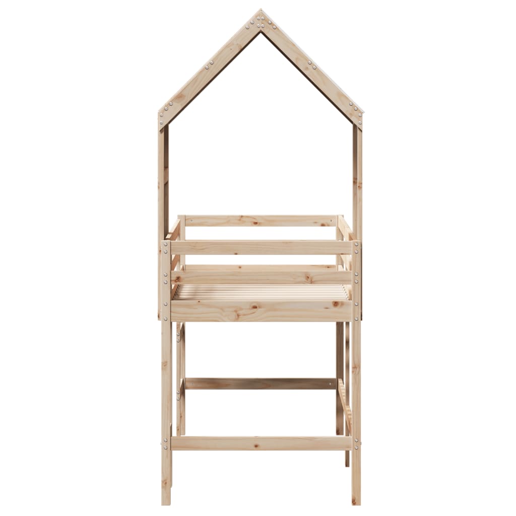 Loft Bed with Ladder and Roof without Mattress 80x200 cm