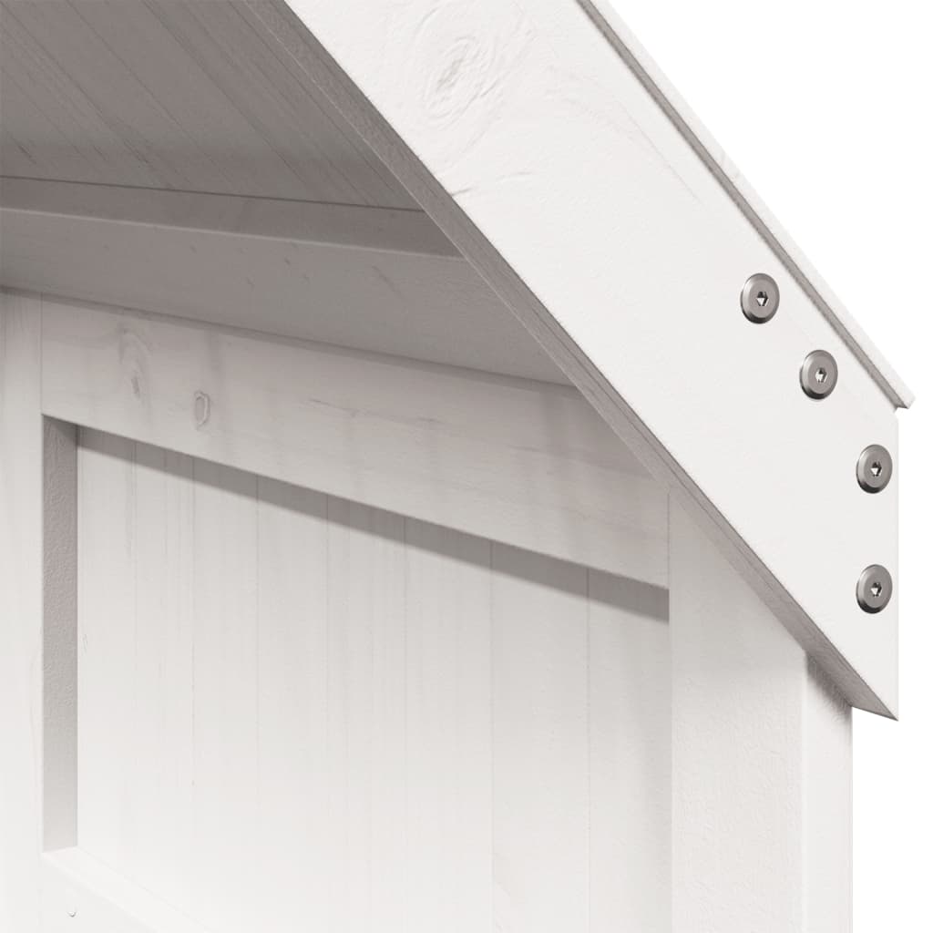 Loft Bed with Ladder and Roof without Mattress White 80x200 cm