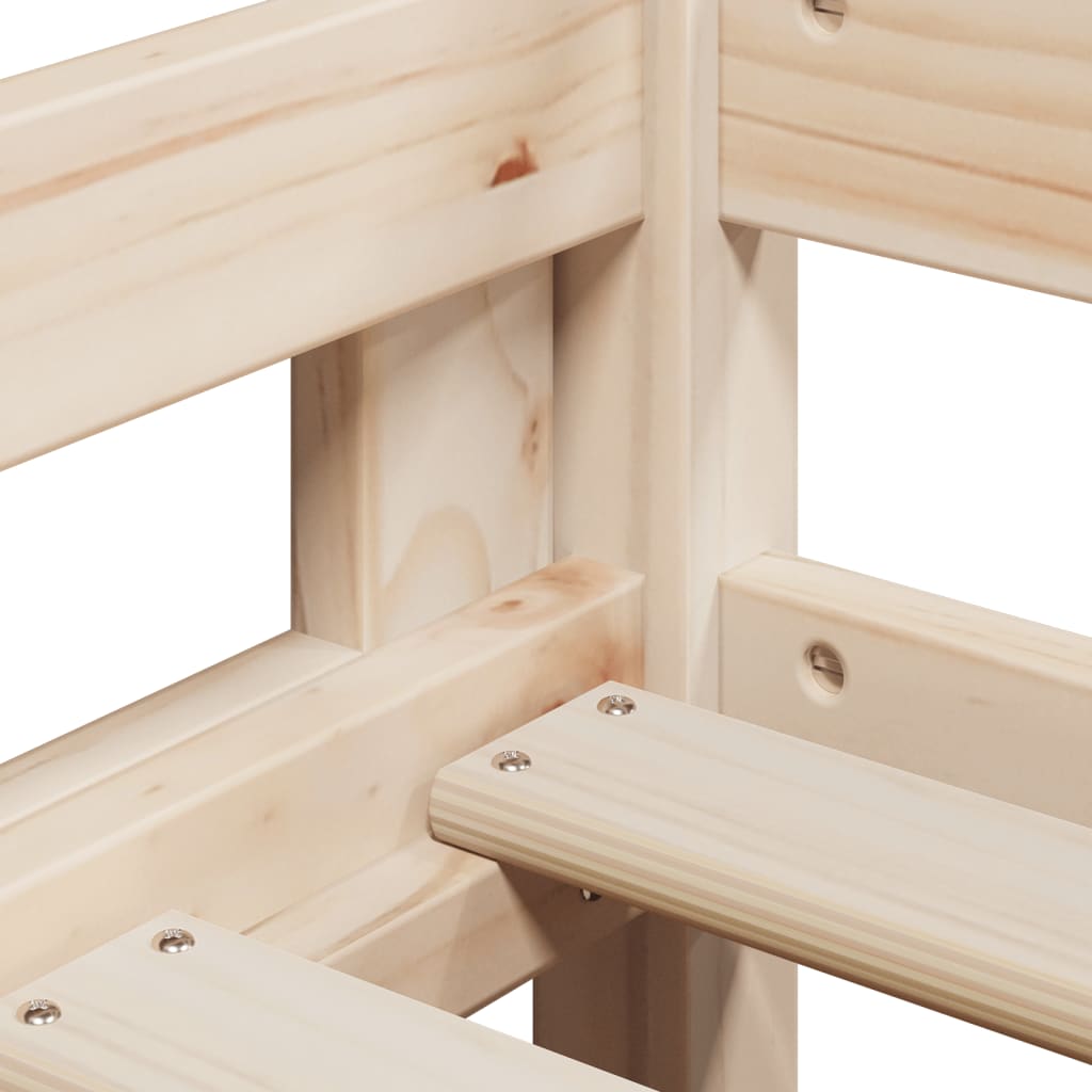 Loft Bed with Ladder and Roof without Mattress 90x190 cm Single