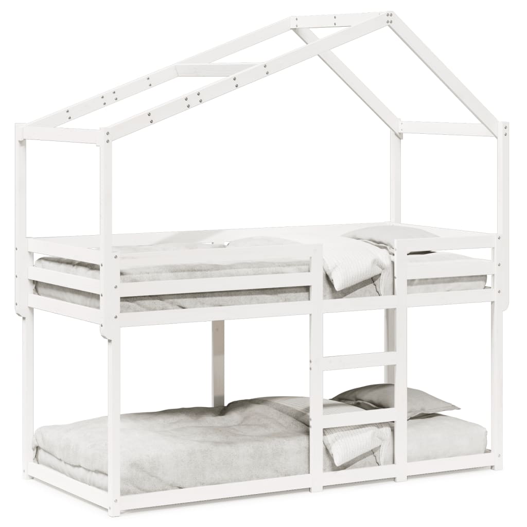 Bunk Bed without Mattress White 90x200 cm Solid Wood Pine