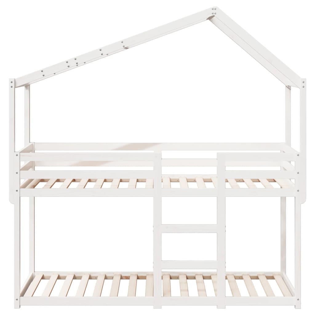 Bunk Bed without Mattress White 90x200 cm Solid Wood Pine