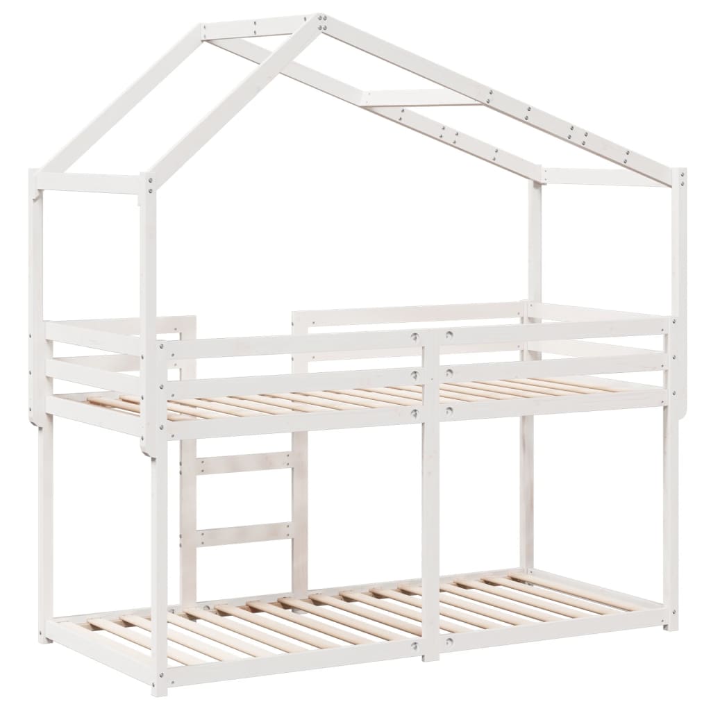Bunk Bed without Mattress White 90x200 cm Solid Wood Pine