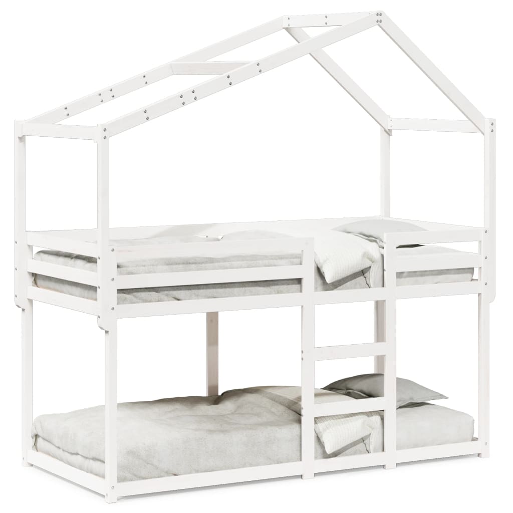 Bunk Bed without Mattress White 90x200 cm Solid Wood Pine