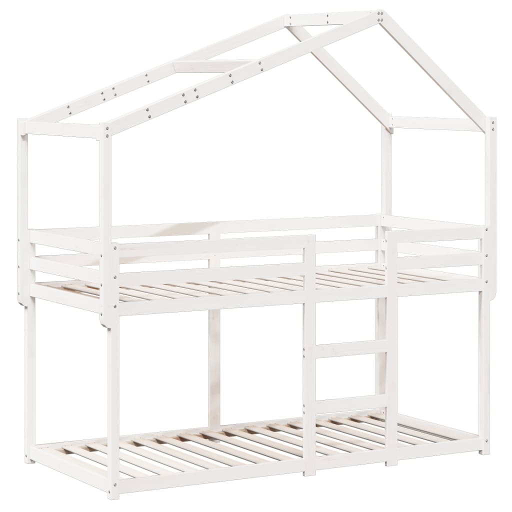 Bunk Bed without Mattress White 90x200 cm Solid Wood Pine