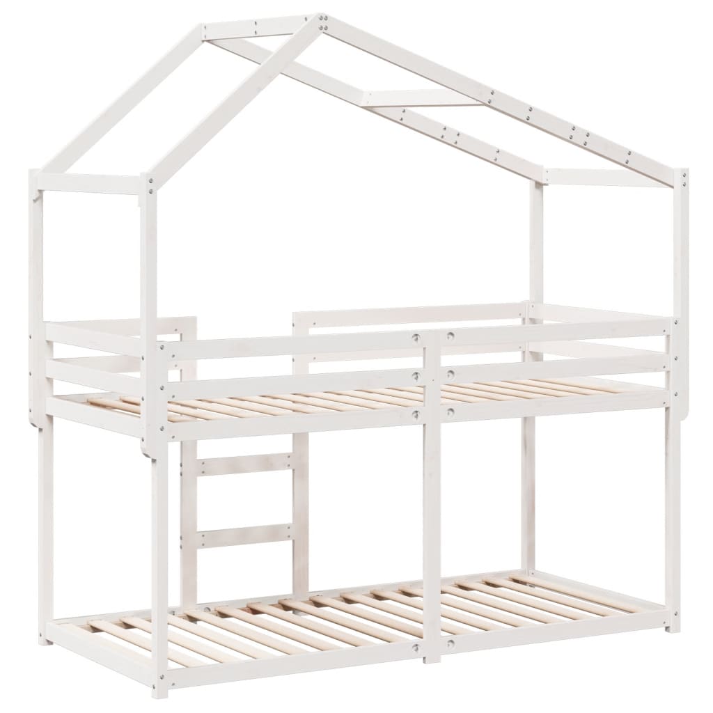 Bunk Bed without Mattress White 90x200 cm Solid Wood Pine