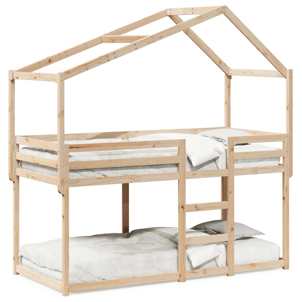 Bunk Bed without Mattress 75x190 cm Small Single Solid Wood Pine