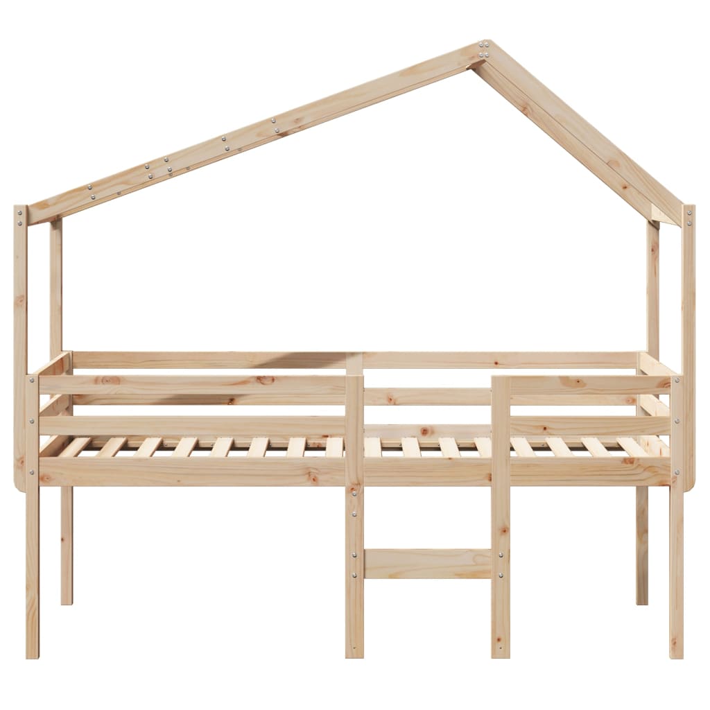 High Sleeper Bed without Mattress 90x200 cm Solid Wood Pine