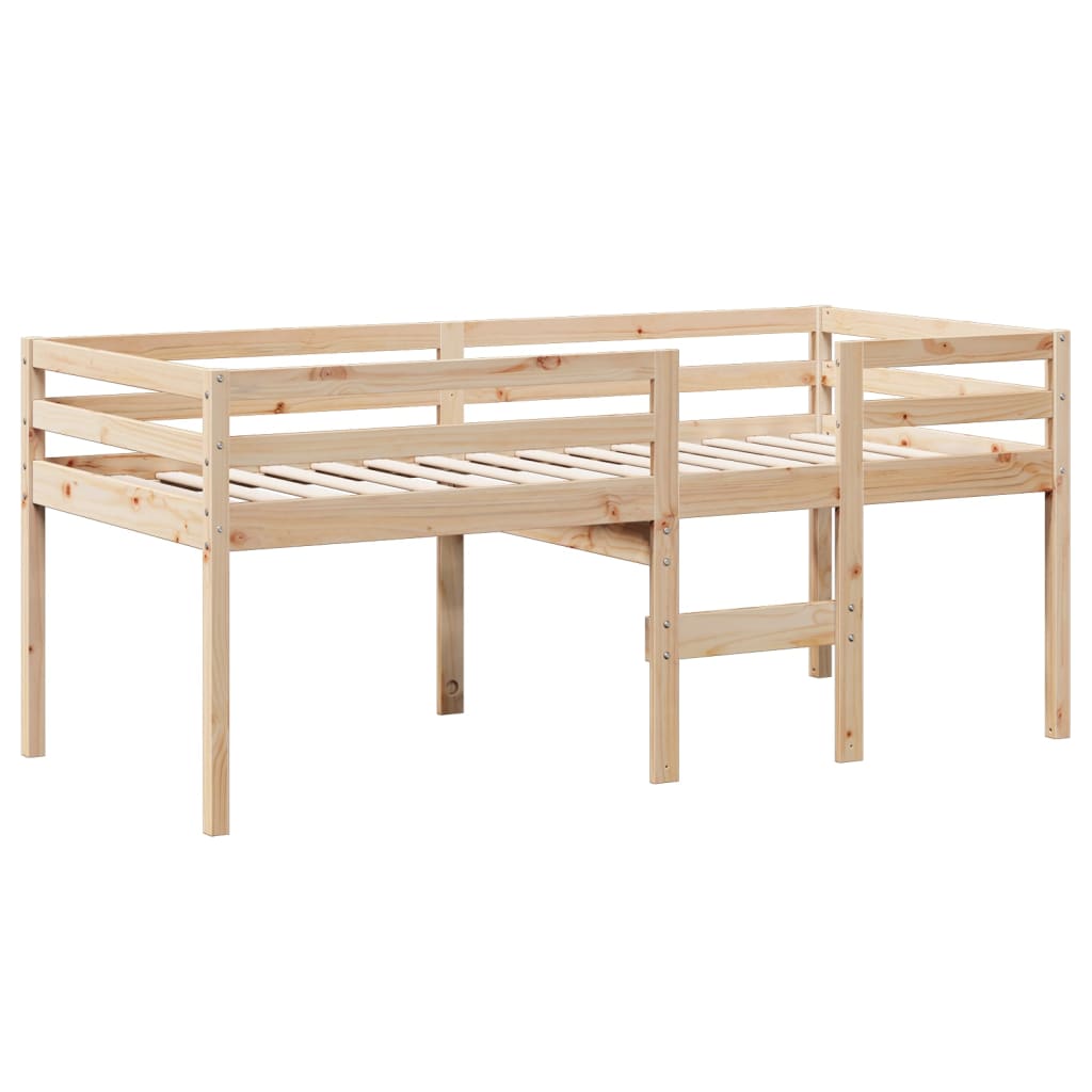 High Sleeper Bed without Mattress 90x200 cm Solid Wood Pine