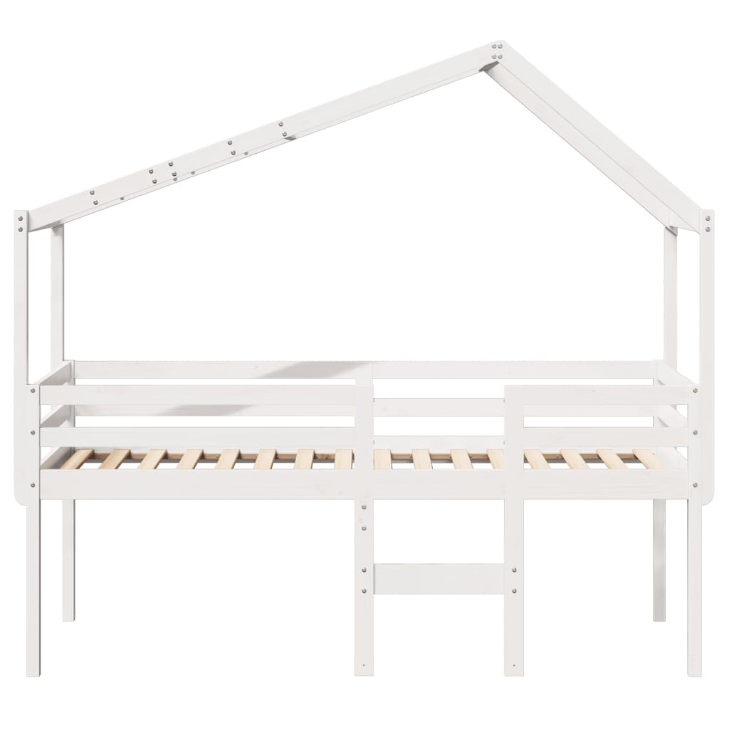 High Sleeper Bed without Mattress White 80x200 cm Solid Wood Pine
