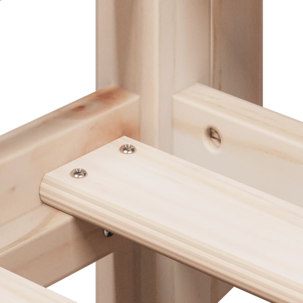 High Sleeper Bed without Mattress 90x190 cm Single Solid Wood Pine