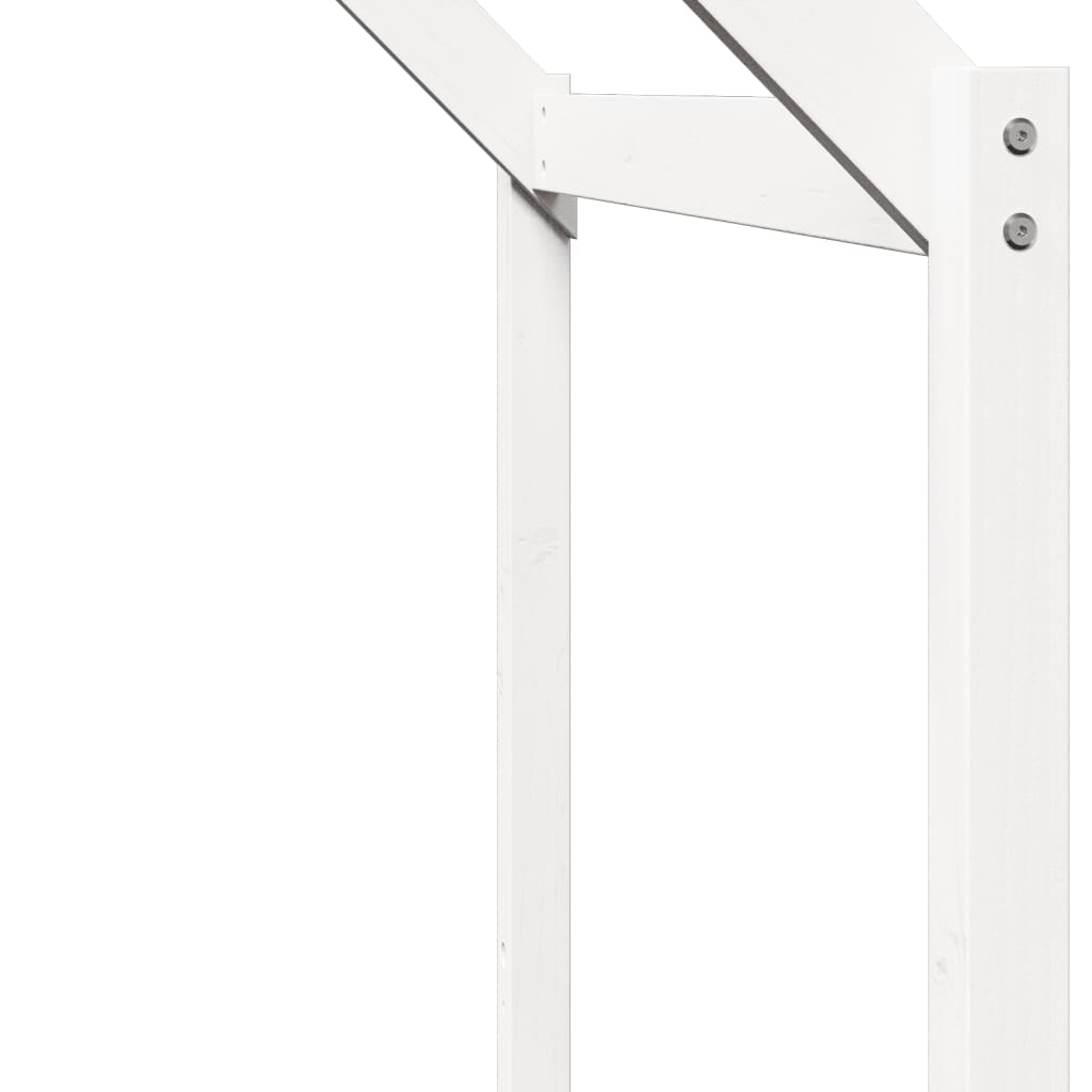 High Sleeper Bed without Mattress White 75x190 cm Small Single Solid Wood Pine