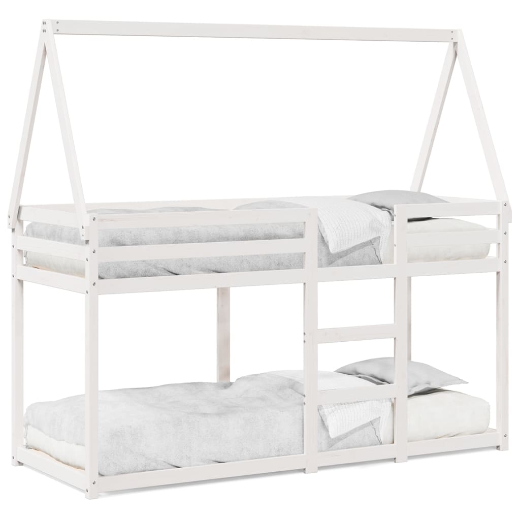 Bunk Bed without Mattress White 90x200 cm Solid Wood Pine