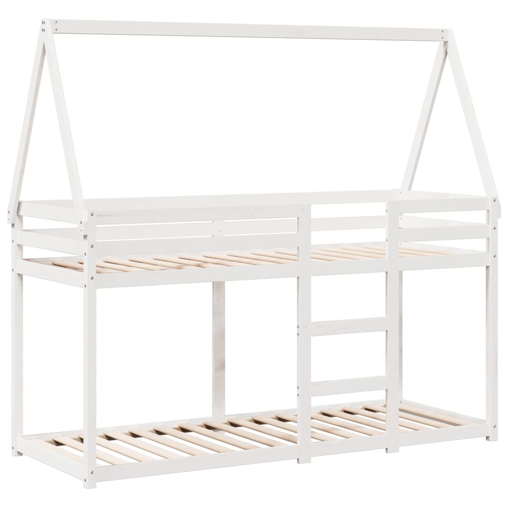 Bunk Bed without Mattress White 90x200 cm Solid Wood Pine