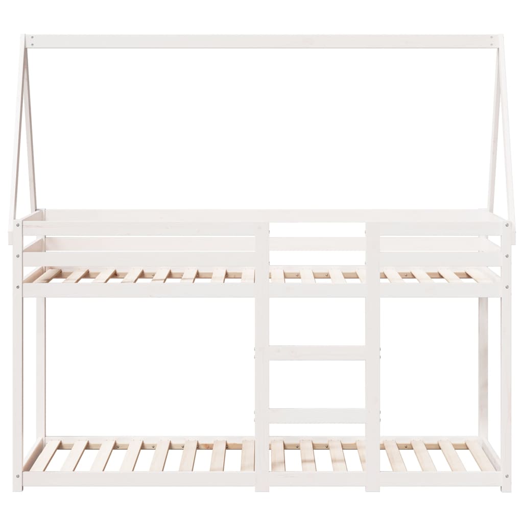 Bunk Bed without Mattress White 90x200 cm Solid Wood Pine