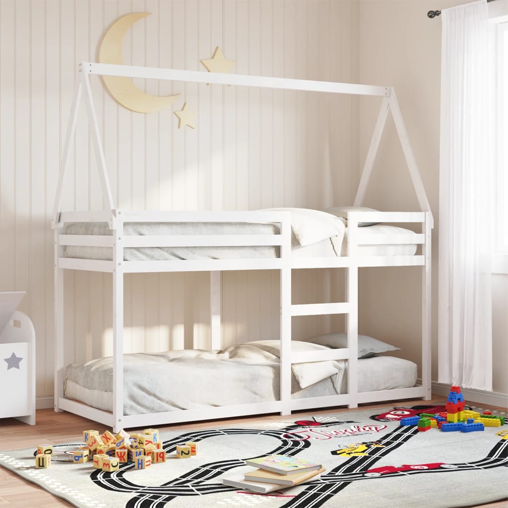 Bunk Bed without Mattress White 80x200 cm Solid Wood Pine