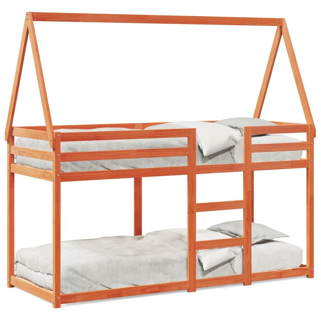 Bunk Bed without Mattress Wax Brown 80x200 cm Solid Wood Pine