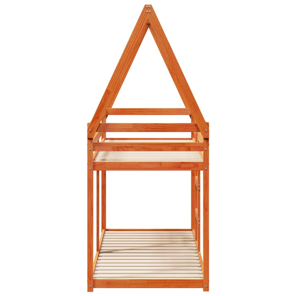 Bunk Bed without Mattress Wax Brown 80x200 cm Solid Wood Pine