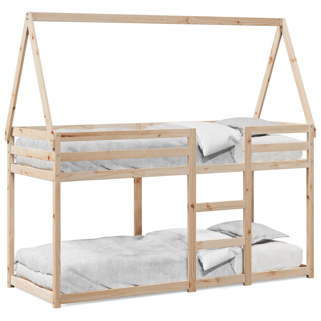 Bunk Bed without Mattress 75x190 cm Small Single Solid Wood Pine
