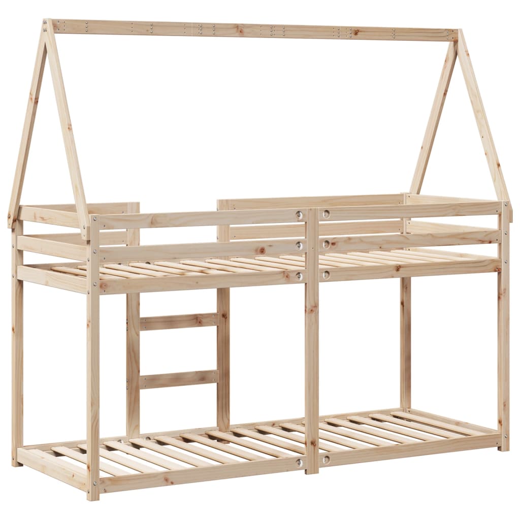 Bunk Bed without Mattress 75x190 cm Small Single Solid Wood Pine