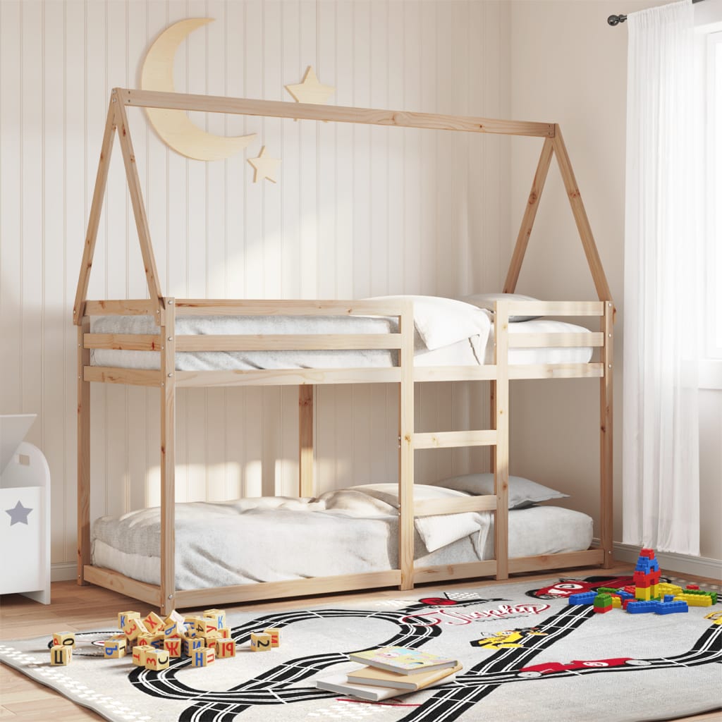 Bunk Bed without Mattress 75x190 cm Small Single Solid Wood Pine