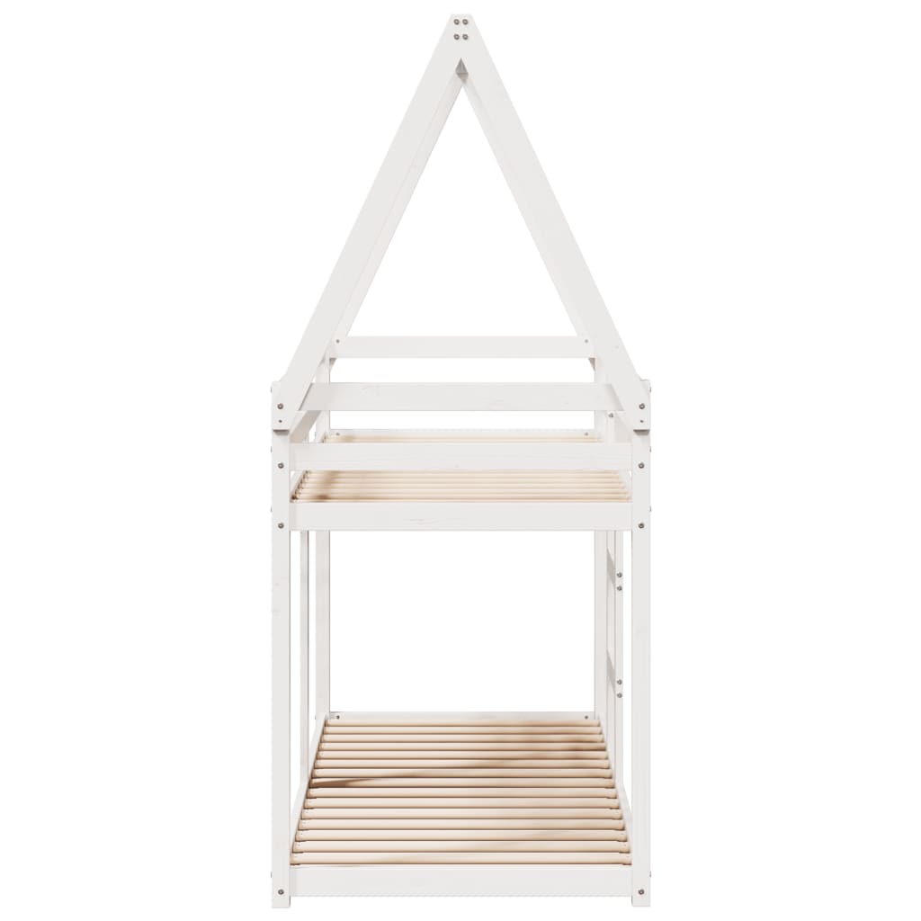 Bunk Bed without Mattress White 75x190 cm Small Single Solid Wood Pine